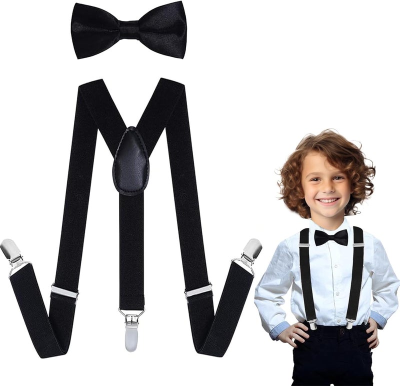 Royisafie Bow Ties for Boys,Suspenders for Boys,Toddler Suspenders,Kids Bow Tie,Boys Suspenders and Bow Tie Set - Image 1